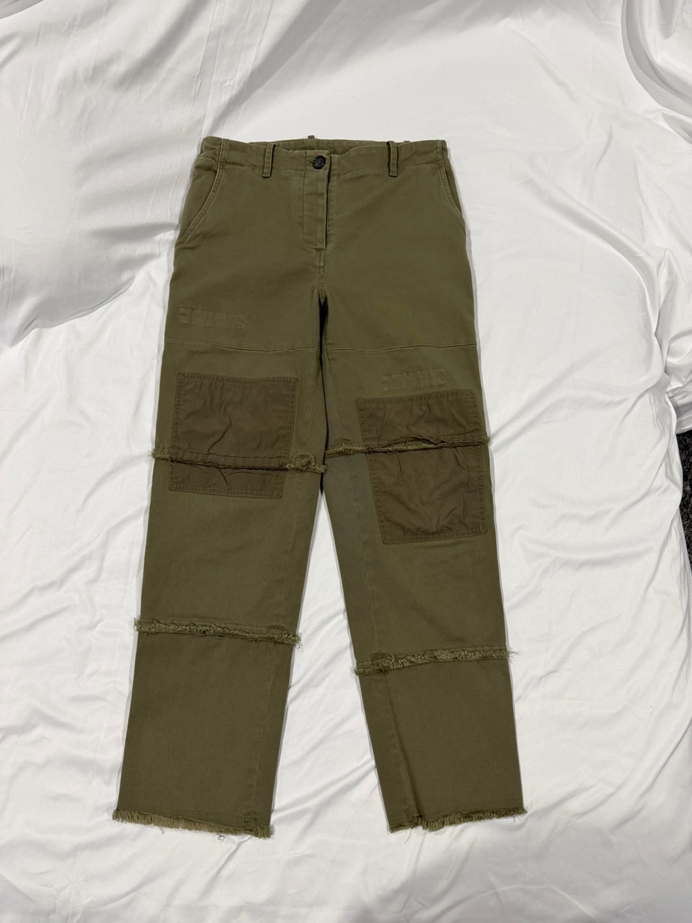 TWP Frayed Boyfriend Cropped Chinos